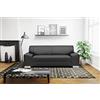 DOMO. collection DOMO Collection Alisson - Divano a 3 posti, 199 x 83 x 75 cm, nero