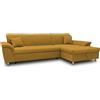 DOMO. collection Divano angolare Franzi, divano con funzione sleep, cassapanca e schienale, divano a forma di L, divano ad angolo, angolo imbottito, divano letto, 279 x 170 x 81 cm (larghezza x