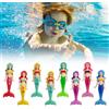 0XBIT Giochi Piscina, 8 Pezzi Giocattolo Immersioni Bambini, Include 4 Pezzi Nuovi Giocattoli da Immersione a Sirena Trasparente, Giocattolo Subacqueo per Piscina per Formazione Subacquea
