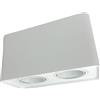 VR VETRINEINRETE Vetrineinrete® Portafaretto doppio orientabile per montaggio esterno mini plafoniera applique da soffitto per faretto cucina soggiorno (Bianco)