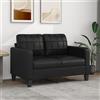 Gecheer Divano,per Soggiorno,con 2 Posti,in Similpelle,Nera,138x77x80 cm,Divano in Ecopelle Moderno,Divano Moderno,Divano in Pelle Artificiale,Divano 2 Posti Moderno