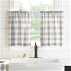 Elrene Buffalo Check Window Kitchen Set, Cotone, Grigio/Bianco, 61 x 76,2 cm (2 Ripiani)