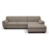 DOMO. collection Nika Forma angolare, Moderno Imbottito, Divano ad Angolo Legno Tessuto, Marrone, 277x156x78 cm