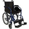 Generico Wimed - Carrozzina ad autospinta per passaggi stretti mod. Shape. Sedia a rotelle per anziani con braccioli desk e pedane regolabili. Larghezza seduta a scelta. Portata: 100kg. (43 cm) Blu