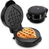 ADE mini piastra per waffle a forma di cuore | waffle belga | perfetta per una persona, una festa, una festa di compleanno per bambini | rivestimento antiaderente di alta qualità | 550 W | nero