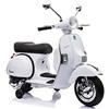 Tecnobike Shop Moto elettrica per Bambini Ufficiale Piaggio Vespa PX 150 12V con Rotelle Sella in Pelle Ingr Mp3 Luci LED Suoni (Bianco)