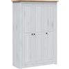 vidaXL Legno Massello di Pino Panama Range Armadio a 3 Ante Ampio Compatto con Ripiani Appendiabiti Guardaroba 118x50x171,5 cm Bianco