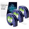 Msudoku 91220 91200 S0721520 - Nastro di ricambio per Dymo Letratag, 12 mm x 4 m, nero su carta bianca, compatibile con Dymo LetraTag LT-100H LT-100T QX50 XR XM 200B