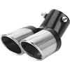 CGEAMDY Auto Silenziatore Tubo Scarico, Universale Terminale Scarico Silenziatore Doppio, Silenziatore Scarico Acciaio Inossidabile Uscita Doppia, Veicolo Doppia Uscita Scappamento(Nero)
