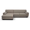 DOMO. collection Nika Forma angolare, Moderno Imbottito, Divano ad Angolo Legno Tessuto, Marrone, 277x156x78 cm