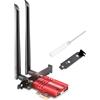Ubit Scheda Di Rete Wifi 6e Bluetooth 5.2, chip AX200, Max 3000 Mbit/s Dual Band (2.4/5 GHz) MU-MIMO, OFDMA, Ultra Low Latency, Scheda Wifi Pc Fisso Supports WIN10/11 64bit