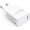 PFMY QC 3.0 18W USB Power Adapter Quick Charger Caricatore Rapido Automatico Cellulare Adattatore Alimentatore 5V 3A, 9V 2A, 12V 1.5A