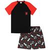 Marvel Pigiama corto Spiderman da uomo, nero e rosso, Nero , XL