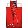 AYMAX S.P.R.L. Ladybug Miraculous - Parure da letto in flanella, copripiumino 140 x 200 cm + federa 65 x 65 cm