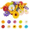 HDGSAFD 100 pezzi teste di fiori artificiali, fiori artificiali decorativi, decorazione con testa di margherita, fiori artificiali colorati, decorazione fai da te per feste e casa