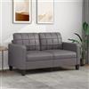 Gecheer Divano,per Soggiorno,con 2 Posti,in Similpelle,Grigia,158x77x80 cm,Divano in Ecopelle Moderno,Divano Moderno,Divano in Pelle Artificiale,Divano 2 Posti Moderno