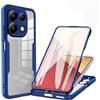 Beajew Custodia per Xiaomi Redmi Note 13 Pro 4G con Protezione per lo Schermo Integrata, Retro Trasparente,Custodia Antiurto 360 Gradi,Rugged PC + TPU Sottile Bumper Silicone Case-Blu