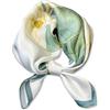 LumiSyne Sciarpe Di Seta Donna Piccolo Foulard Quadrata Fresco Romantico Serie Verde Fiore Foglia Stampato Leggera Raso Foulard Fazzoletto Da Collo Bandane Fascia Per Capelli Copricapo 53×53cm