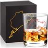 LeKuni Bicchieri Whisky Con Nürburgring - Bicchieri Acqua Vetro Da 300ml Per Vodka, Rum, Bourbon, Gin Tonic, Amaro, Cocktail - Bicchieri Whisky Particolari