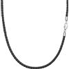 Viwind Collana in pelle intrecciata in ecopelle con chiusura in acciaio inox, larghezza 3 mm, per ciondolo da uomo, 45 - 60 cm a scelta