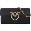 Pinko Love One Wallet C Vitello Seta, Borsa Donna, Z99q_nero-antique Gold, Taglia Unica