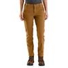 Carhartt Pantaloni Da Lavoro Rugged Flex In Twill Con Doppio Tessuto Sul Davanti, Relaxed Fit, Pantaloni Donna, Marrone (Marrone Carhartt), W16