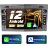 AWESAFE Android 12 Autoradio con CarPlay Android Auto [2G+64GB] 7 Pollici Car Radio per Opel Meriva Corsa Zafira Vivaro Antara Bluetooth WIFI DSP USB RDS FM Mirror Link (Grigio)