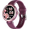 SHANG WING LYNN Smartwatch Donna Orologio Fitness Sportivo Smart Watch Tondo Quadrante Android iOS Activity Tracker Cardio SpO2 Impermeabile IP68 Sfondo Personalizzabile Ciclo Mestruale Timer Viola