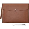 Wonderpool A4 Cartelle Portadocumenti Busta in PU Pelle Alta Capacità Multifunzione portafoglio per carta Lettera Cancelleria Organizer e Custodia per tablet Custodia per PC (Caffè)