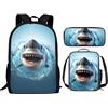 Showudesigns Zaino scolastico per bambini con stampa carina con tasca per bottiglie, Squalo freddo 3, Taglia unica