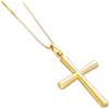 forme di Lucchetta Lucchetta - Catenina con Ciondolo Croce piccola in Oro Giallo 14 carati - 45 cm ridimensionabile a 42 cm, Collane d'Oro Vero per Regalo Donna Ragazza