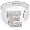 AB-GLOBAL Srl Anello Lettera E Argento Strass Linea ABC MyLovly