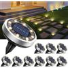 btfarm 10 Pezzi Luci Solari da Giardino, 8 LED Faretti Sepolta Solari a Led da Esterno, Lampade Solare da Terra IP65 Impermeabile per Cortile Prato Vialetto Scala Strade Paesaggio, Bianco Caldo