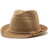 HilyBony Fedora Cappello da sole da donna, in pizzo, a tesa corta, estivo, da spiaggia, jazz, panama, cachi, M