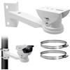 TOATELU Supporto per palo per telecamera esterna, supporto per palo, supporto per telecamera di sorveglianza, con 2 passanti regolabili (20 cm), supporto universale per palo per telecamera di