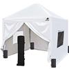 FINFREE Gazebo pieghevole, 3 x 3 m, impermeabile, stabile, per feste, da giardino, con doppia ventilazione, zanzariera, finestra, tasca con rotelle, 4 parti laterali e 4 sacchi di sabbia, colore