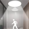Mengjay Plafoniera LED Soffitto con Sensore di Movimento Radar,18W Lampada da Soffitto LED Rotonda,Plafoniera Bagno Impermeabile,Bianco Freddo 6500K Plafoniera per Corridoio,Scale (18W, Bianco)