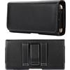 QBYVQQN Fondina Cellulare da Cintura Uomo Pelle, Orizzontale Marsupio Cellulare Cintura Nero, Impermeabile Pelle Sacchetto della Clip Verticale Custodia Borsa da Cintura Borsello per Outdoor Campeggio Viaggio