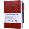 JIANTA Quaderno delle Password, Password Book Alphabetical with Tabs A-Z Index, Taccuino Address Book, Rubrica, Tascabile, Copertina Rigida, Organizer per Password, 13 cm x 19 cm, Bordeaux