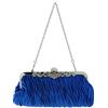 Ro Rox Lottie Pochette Stile Retrò Plissettata con Chiusura Antica - Blu