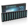 POWEROWL - Batterie AA, Batterie al Litio 1,5 V, Confezione da 12(non ricaricare)