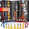 SOMELINE Set di Pinza Crimpatrice Capicorda, 26 Tipi [0,34-6 mm²] Capicorda Elettrici a Crimpare, Faston Connettori, Faston Elettrici, Pinza Capicorda, Pinza per Capicorda, Pinza Elettricista
