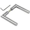 JUVA Guarnitura per porta acciaio inox maniglia a taglio obliquo coppia porta interna - maniglia a L 1802 | per guarniture su rosette da integrare | inox opaco | 1 coppia con perno