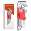 GETLITOOL Set 13PZ Chiavi Esagonali con Testa Sfera 1.27-10mm 13 Pezzi Chiave a Brugola Metrica Braccio a T Lungo 76-180mm in Acciaio per Riparazione Bici Elettrodomestici DIY - Argento