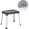 Avilia Sgabello Regolabile per Doccia - Sgabello di Sicurezza per Vasca da Bagno, Portata fino a 130kg, in Polipropilene, 50.5x42-52x39.5cm, Grigio