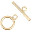 Beebeecraft 1 Scatola 20 Set Chiusure A Ginocchiera Ottone Placcato Oro 24K Connettori per Gioielli Connettori Anello Rotondo Chiusure A Ginocchiera Barra A T Set per Collana Bracciale Creazione