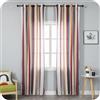 GIRASOLE HOME Coppia Tende Semi Filtranti a Righe Colorate 2 Pannelli da 140x290cm con Occhielli, Bordeaux