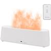 Elitecran Diffusore di Profumo 300ml - Umidificatore d'Aria ad Ultrasuoni Con 7 Cambi Colori, Effetto Fiamma - Oli Essenziali e Aromaterapia per Ambiente (Bianco)