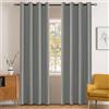 YSTELLAA Impermeabili Tende Oscuranti Per Interni 2 Pezzi, 140×260CM, Tende Termiche Isolanti Con Anelli, Moderne, Fonoassorbenti, Per Soggiorn, Camera Da Letto, Grigio Chiaro