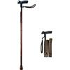 Cymam - Bastone Pieghevole e Regolabile in Altezza per Anziani in Alluminio - Impugnatura Anatomica Ambidestra con Cinturino - Bronzo